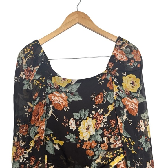 VERONICA BEARD Avani Floral Silk Chiffon Maxi Dress in Oxblood Multi Size 4 - Picture 14 of 15